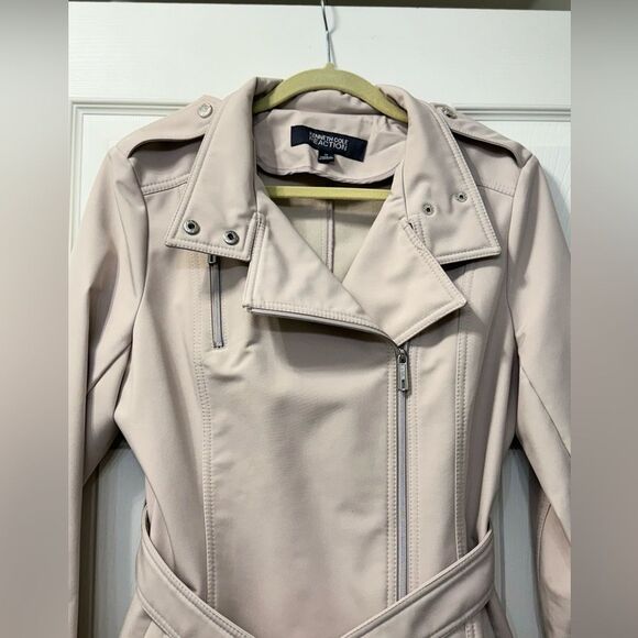 Kenneth Cole Reaction Moto Cream Fall Jacket Sz M EUC - Picture 5 of 16